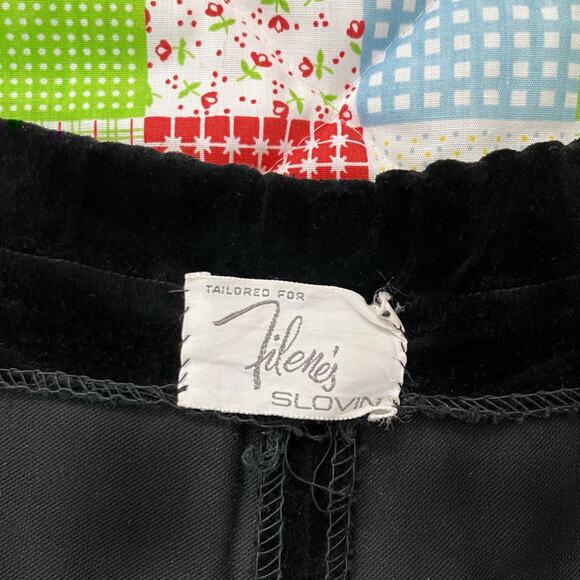 Vintage 70s Black‎ Velvet Palazzo Pants Cropped Wide Leg // Size Large or XL - Picture 2 of 4